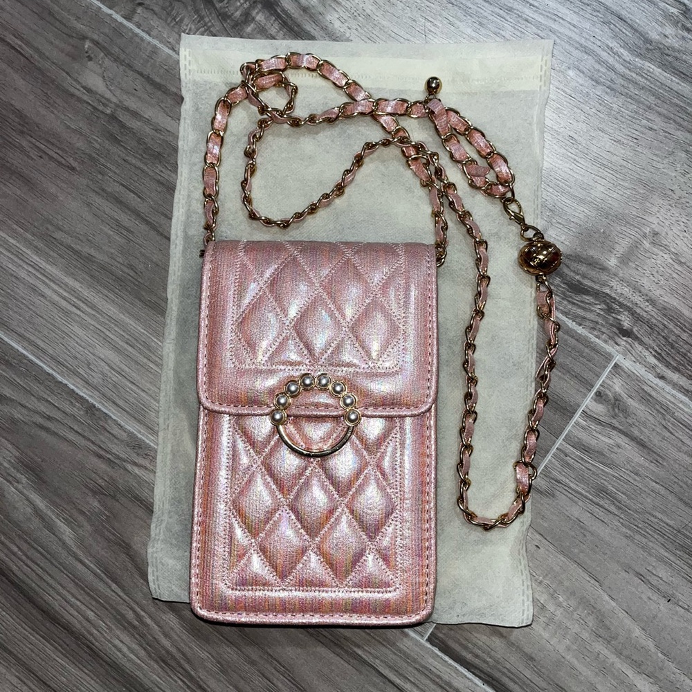 Pink Quilted Crossbody Bag